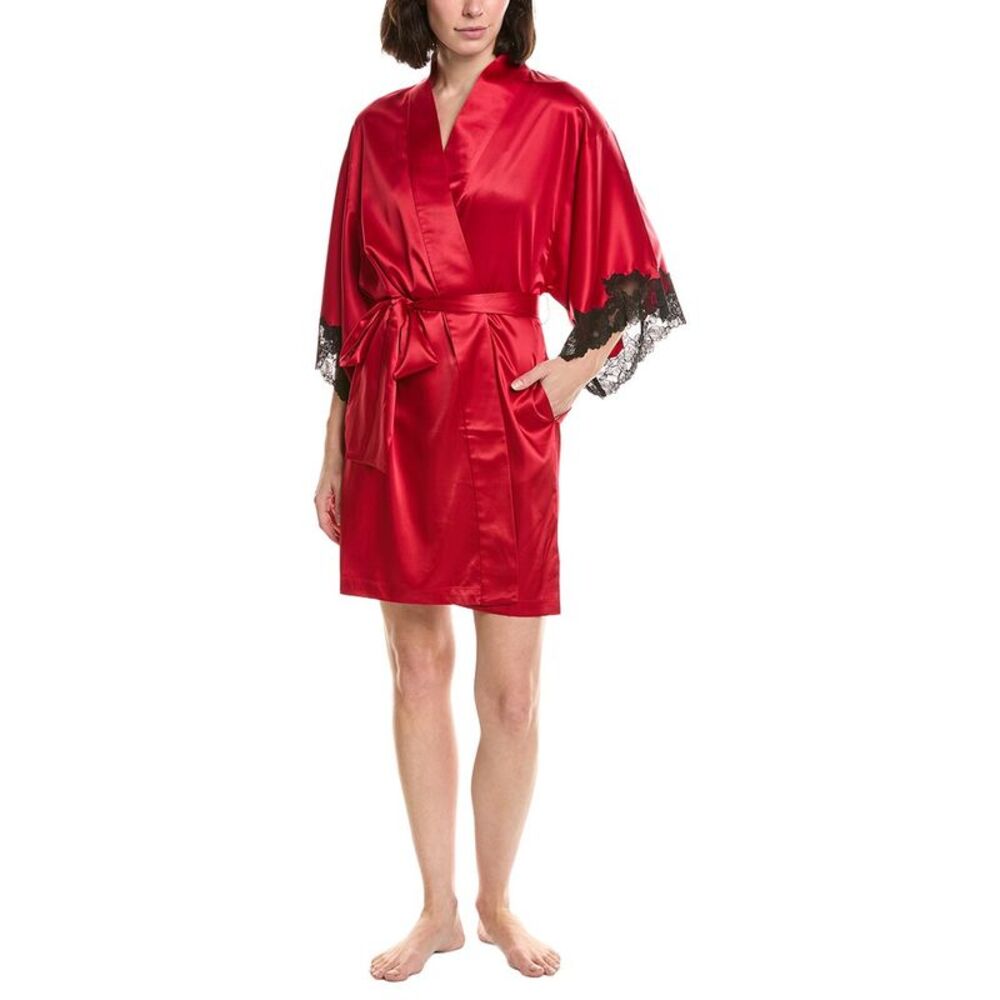 Natori Womens  Peony Glamour Robe, Red